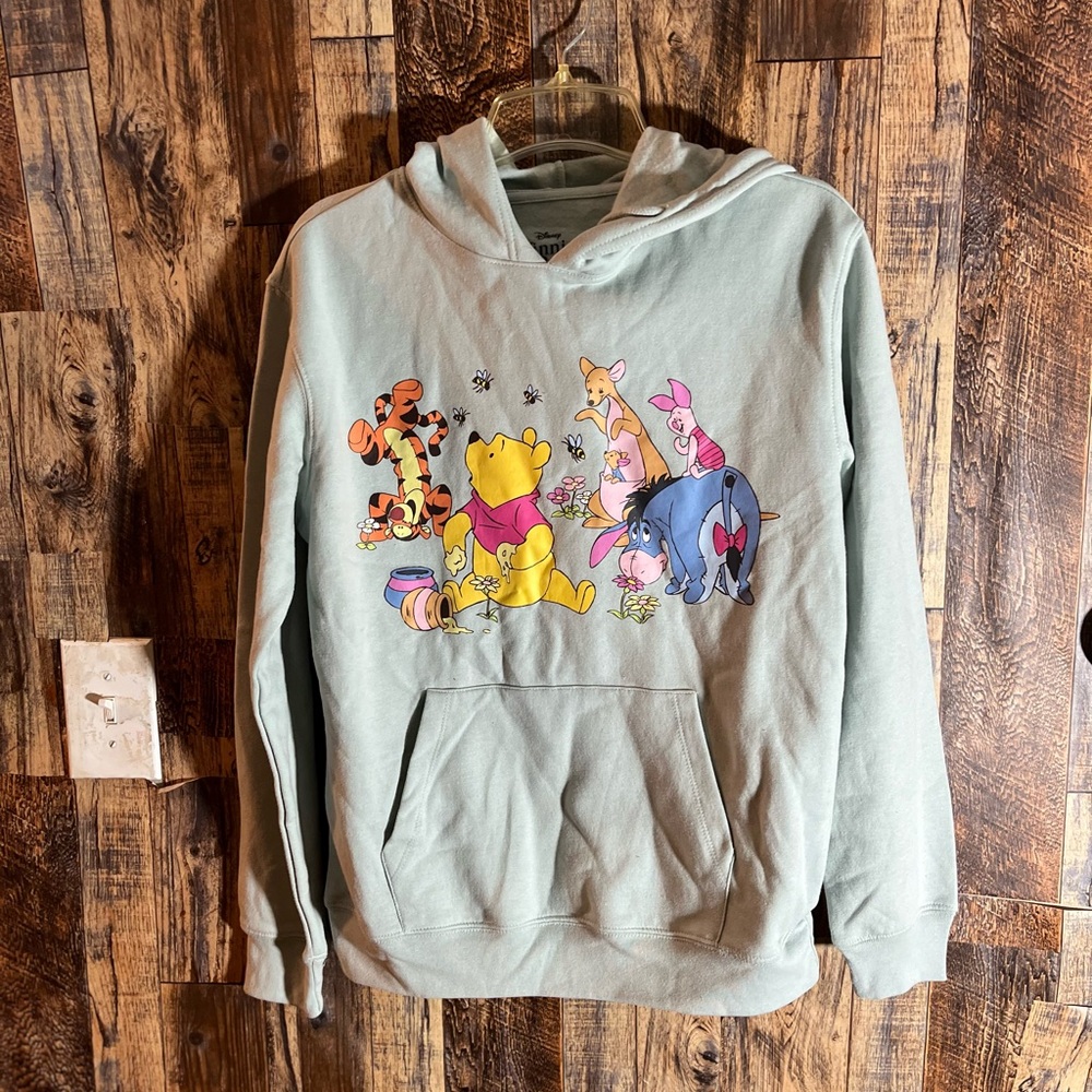 NWT Disney Winnie the Pooh friends blue pullover hoodies top size medium